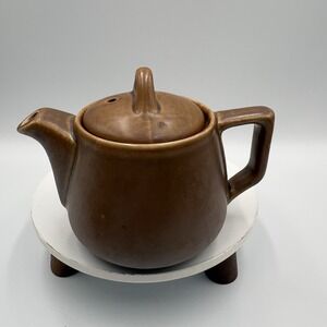 Vintage HALL Pottery One Cup Coffee Pot/Tea Pot Brown Kitchen Dining Decor